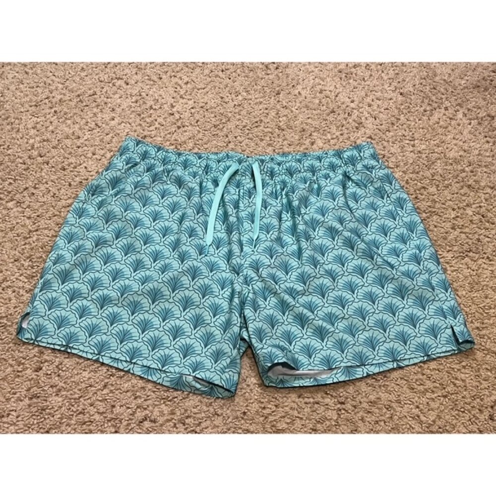Bearbottom Men Turquoise Shell Stretch Swim Trunks Lined 5.5 Inseam Size XXL EUC